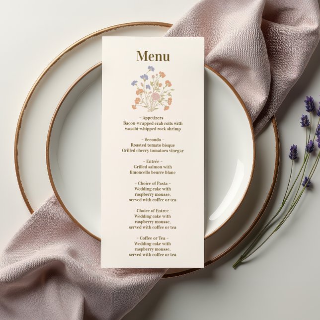 Menu Rococo Floral Antique Frame Mariage (Créateur téléchargé)