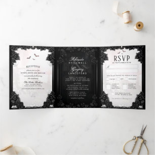 MENU Romance gothique Halloween noir et blanc