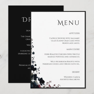 Menu Romantic Floral Wedding Soft Elegant