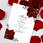 Menu Romantique Bourgogne Rouge Rose Mariage<br><div class="desc">Romantic Burgundy Red Rose Mariage Menu Collection Correspondance dans Niche and Nest store.</div>