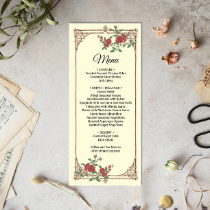 Menu Romantique médiévale avec Mariage en bois