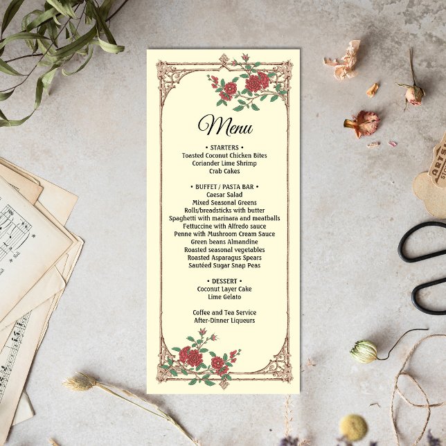 Menu Romantique médiévale avec Mariage en bois (Créateur téléchargé)