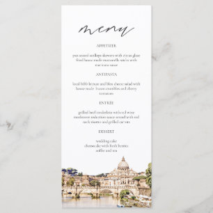 Menu Rome Italie Skyline Destination Voyage Mariage