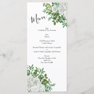 Menu Rose blanche Mariage Floral Classic