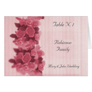 Menu rose de table Mariage