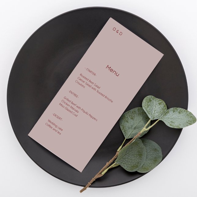 Menu Rose Dusty minimaliste (Créateur téléchargé)