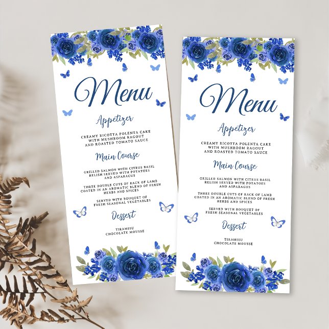 Menu Rose en argent bleu Quinceanera (Créateur téléchargé)
