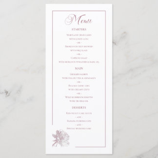 Menu Rose en ligne artistique rose poussiéreuse Détails