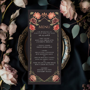 Menu Rose Imaginaire d'or Enchanté jardin floral mariag