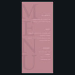 Menu Rose moderne Dusty Mariage minimaliste<br><div class="desc">Créez vos propres cartes de menu mariage personnalisées avec typographie moderne et design graphique minimaliste en couleur rose poussiéreuse.</div>