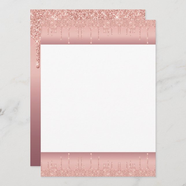 Menu Rose Parties scintillant or Blush Éclats Mariage d (Devant / Derrière)