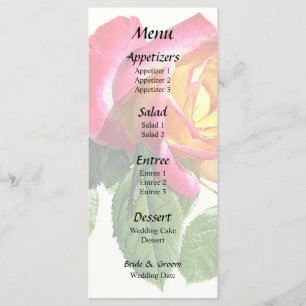 Menu Rose rouge avec centre jaune doré