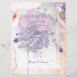 Menu Rose sauvage et Mariage d'été Lavender