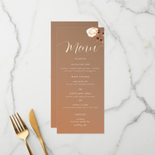 Menu Rose simple classique Eucalyptus Mariage en terre 