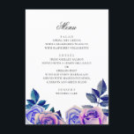 Menu Roses bleus et violets. Mariage floral aquarelle<br><div class="desc">menu mariage avec roses bleu aquarelle et violet. Convient pour l'anniversaire,  l'anniversaire et toute autre fête. Contactez-moi,  s'il vous plaît,  si vous avez besoin d'autres articles.</div>