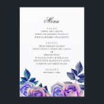 Menu Roses bleus et violets. Mariage floral aquarelle<br><div class="desc">menu mariage avec roses bleu aquarelle et violet. Convient pour l'anniversaire,  l'anniversaire et toute autre fête. Contactez-moi,  s'il vous plaît,  si vous avez besoin d'autres articles.</div>