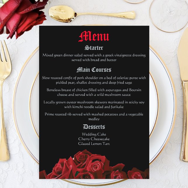 Menu Roses d'épée de dragon rouge (Créateur téléchargé)
