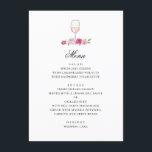 Menu Roses roses. Fleurs et vin bleus. Mariage floral<br><div class="desc">Menu floral aux roses roses et vin roses. Bon choix pour votre mariage de jardin. Convient pour l'anniversaire,  l'anniversaire et toute autre fête. Contactez-moi,  s'il vous plaît,  si vous avez besoin d'autres articles.</div>