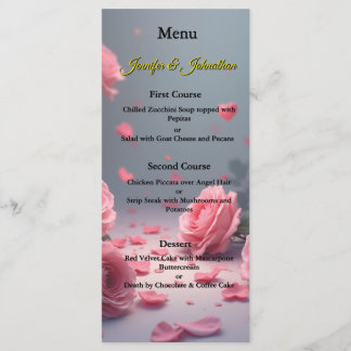 Menu Roses roses mariage l'amour est en fleur