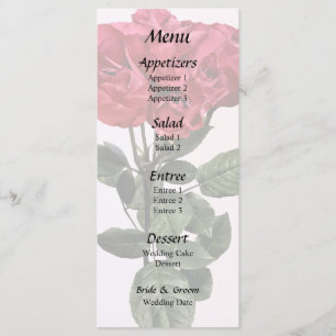 Menu Roses Rouges et Feuilles