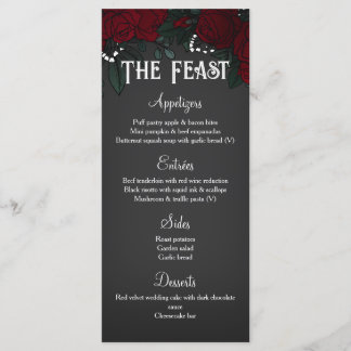 Menu Roses Rouges Gypsophile Romance Sombre Mariage