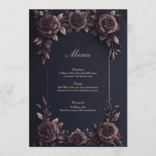 Menu Roses vintages romantiques.
