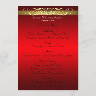 Menu rouge de mariage de Grande -Duchesse rouleau
