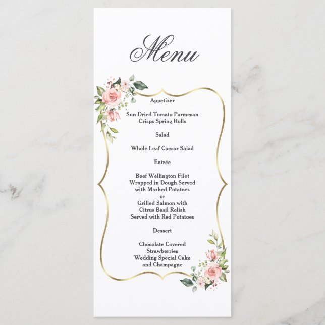 Menu Royal Gold Black Great Gatsby 1920 Mariage (Devant)