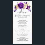 Menu Royal violet violet or Floral Mariage botanique<br><div class="desc">Elégante carte de mariages à thème royal violet or avec élégant bouquet de violet royal,  Indigo,  or,  bourgeons de fleurs roses couleur jaune et des feuilles d'eucalyptus. Veuillez me contacter pour toute aide sur la personnalisation ou si vous avez besoin d'un autre produit avec ce design.</div>