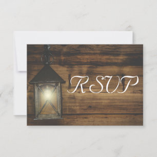 Menu RSVP Élégants feux de lanternes rustiques
