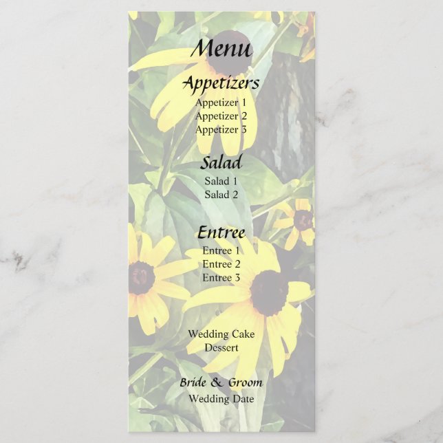 Menu Rudbeckias Près d'un Mur de Pierre (Devant)