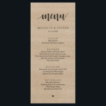 Menu Russe Brown Bois Mariage Elopement Dîner<br><div class="desc">Bois Brown Rustique Moderne,  Carte Mariage Elopement Dîner. Customisez facilement et personnalisez-vous selon vos besoins,  et vos invités de dîner seront ravis quand ils verront ce menu de dîner parfait et élégant.</div>