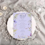 Menu Russe Lavender Sage Fleur sauvage Lavender Mariage<br><div class="desc">Présentant notre délicieux menu rustique mariage, conçu pour capturer l'essence de votre journée spéciale avec son design enchanteur. Imaginez un décor de lavande, donnant un ton serein et romantique à votre célébration. Le design est orné d'un cadre délicat de fleurs sauvages éthérés dans les tons violets, lavande, crème et vert...</div>