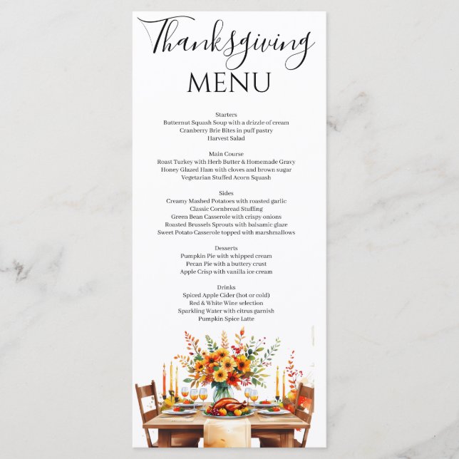 Menu Russe Merci Thanksgiving Party (Devant)
