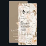 Menu Rustic Fall Floral Mariage<br><div class="desc">De belles cartes de menu pour compléter les réglages de votre table à votre mariage ou à la prochaine soirée de dîner disposent d'élégantes fleurs et feuilles de chute d'aquarelle et vos détails en lettrage chic. Assurez-vous de vérifier votre commande deux fois avant de l'ajouter à votre panier, car ce...</div>