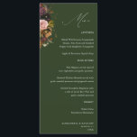Menu Rustic Gold, Purple, & Pink Floral 4 Green Tall<br><div class="desc">Wow your guests with beautiful matching wedding or party Rustic Gold,  Purple,  & Pink Floral 4-White Tall Menus.  It adds that extra touch of elegance and luxury to your event.  This menu was made with hand painted pink,  purple,  gold & green watercolor florals (or flowers).</div>