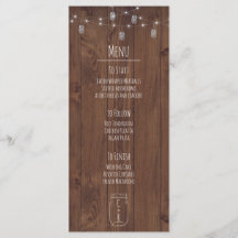 Menu Rustic Jar Twinkle Lights