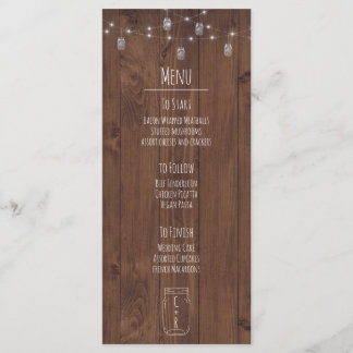 Menu Rustic Jar Twinkle Lights