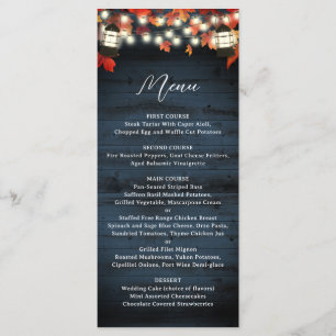 Menu Rustic Lantern Marine Barne Mariage de automne en