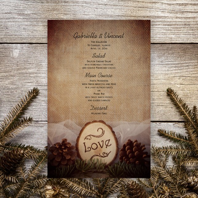 Menu Rustic Pines Woods Mariage (Créateur téléchargé)