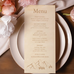 Menu Rustic Woods Mountain Mariage