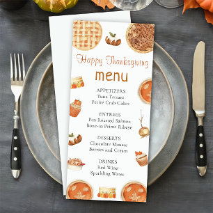 Menu Rustique Automne Citrouille Pie Thanksgiving Dîner