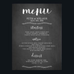 Menu Rustique Blackboard Mariage Signet / Poster<br><div class="desc">Ce panneau de menu affiche le menu de votre mariage pour vos invités sur un arrière - plan de tableau pour correspondre à votre thème rustique.</div>