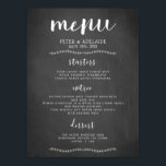 Menu Rustique Blackboard Mariage Signet / Poster<br><div class="desc">Ce panneau de menu affiche le menu de votre mariage pour vos invités sur un arrière - plan de tableau pour correspondre à votre thème rustique.</div>