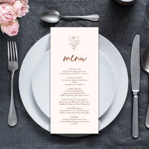 Menu Rustique Burtic Boho Botanical Mariage