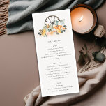 Menu Rustique Citrouille de chute Mariage de roue flora<br><div class="desc">Pour toute autre personnalisation ou tout autre élément correspondant,  n'hésitez pas à me contacter à l'adresse yellowfebstudio@gmail.com</div>