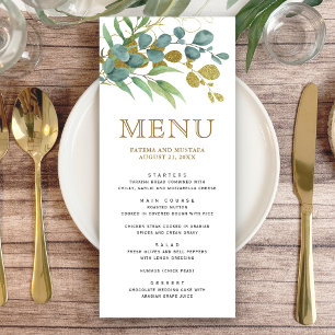Menu Rustique Eucalyptus Gold Branch Détails du Mariage