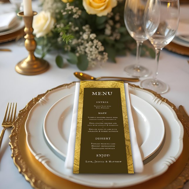 Menu Rustique Mariage doré (Rustic Golden Wedding Menu
)