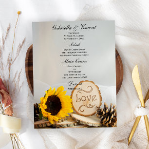 Menu Rustique Mariage Tournesol Woodland