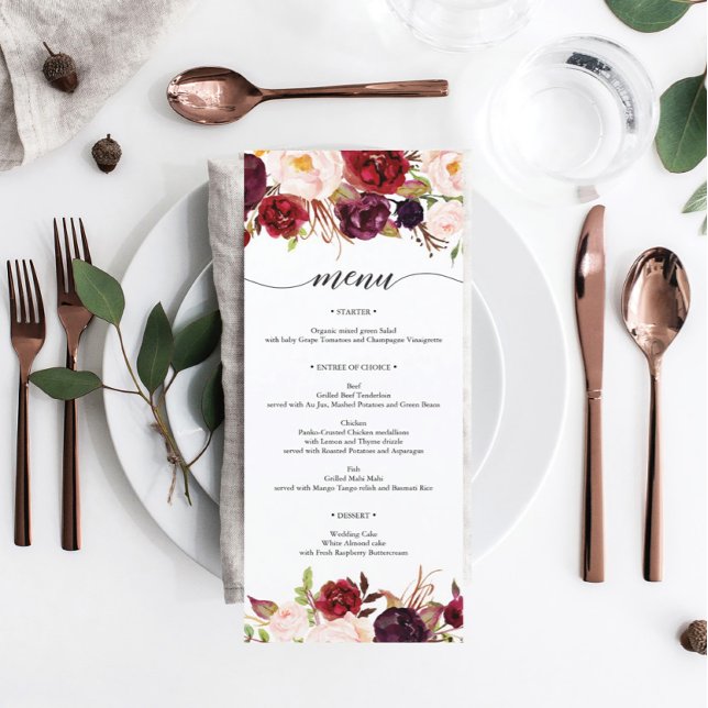 Menu Rustique Marsala Bourgogne (Créateur téléchargé)